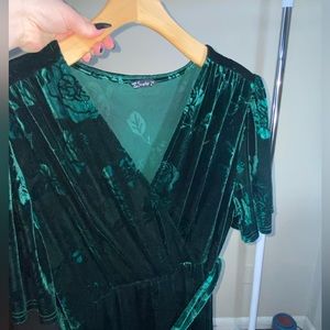 Simplee velvet royal green high lo dress